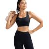 RUNNING GIRL Sports Bra for Women,Molded Cup Strappy Running High Impact Sports Bra with Sewn in Pads(Black)