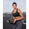 RUNNING GIRL Sports Bra for Women,Molded Cup Strappy Running High Impact Sports Bra with Sewn in Pads(Black)