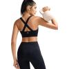 RUNNING GIRL Sports Bra for Women,Molded Cup Strappy Running High Impact Sports Bra with Sewn in Pads(Black)