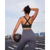 RUNNING GIRL Sports Bra for Women,Molded Cup Strappy Running High Impact Sports Bra with Sewn in Pads(Black)