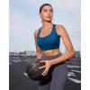 RUNNING GIRL Sports Bra for Women,Molded Cup Strappy Running High Impact Sports Bra with Sewn in Pads(Deep Blue)