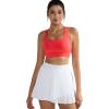 RUNNING GIRL Sports Bra for Women,Molded Cup Strappy Running High Impact Sports Bra with Sewn in Pads(Deep Red)