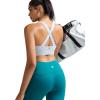 RUNNING GIRL Sports Bra for Women,Molded Cup Strappy Running High Impact Sports Bra with Sewn in Pads(Grey)
