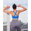 RUNNING GIRL Sports Bra for Women,Molded Cup Strappy Running High Impact Sports Bra with Sewn in Pads(Sparkle Blue)