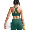 RUNNING GIRL Sports Bra for Women,Molded Cup Strappy Running High Impact Sports Bra with Sewn in Pads(Teal)