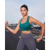 RUNNING GIRL Sports Bra for Women,Molded Cup Strappy Running High Impact Sports Bra with Sewn in Pads(Teal)