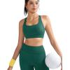 RUNNING GIRL Sports Bra for Women,Molded Cup Strappy Running High Impact Sports Bra with Sewn in Pads(Teal)