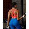 RUNNING GIRL Sports Bra for Women,Y Back Molded Cup Strappy Running Sports Bra with Sewn in Pads(Deep Red)