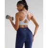 RUNNING GIRL Sports Bra for Women,Y Back Molded Cup Strappy Running Sports Bra with Sewn in Pads(Grey)