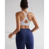 RUNNING GIRL Sports Bra for Women,Y Back Molded Cup Strappy Running Sports Bra with Sewn in Pads(Grey)