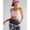 RUNNING GIRL Sports Bra for Women,Y Back Molded Cup Strappy Running Sports Bra with Sewn in Pads(Pink)