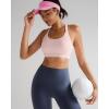 RUNNING GIRL Sports Bra for Women,Y Back Molded Cup Strappy Running Sports Bra with Sewn in Pads(Pink)