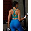 RUNNING GIRL Sports Bra for Women,Y Back Molded Cup Strappy Running Sports Bra with Sewn in Pads(Teal)