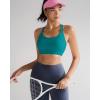 RUNNING GIRL Sports Bra for Women,Y Back Molded Cup Strappy Running Sports Bra with Sewn in Pads(Teal)