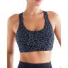 RUNNING GIRL Sports Bras for Women, Criss-Cross Back Padded Strappy Sports Bras Medium Support Yoga Bra with Removable Cups(2825_Leopard Print_M)