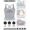 RUNNING GIRL Sports Bras for Women High Impact, Molded Cup Compression Running Tops with Removable Pads, Best for A-D Cup(Grey)
