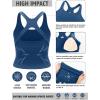 RUNNING GIRL Sports Bras for Women High Impact, Molded Cup Compression Running Tops with Removable Pads, Best for A-D Cup(Navy Blue)