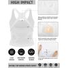 RUNNING GIRL Sports Bras for Women High Impact, Molded Cup Compression Running Tops with Removable Pads, Best for A-D Cup(White)