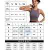 RUNNING GIRL Sports Bras for Women High Impact Seamless Ribbed Longline High Neck Workout Crop Tank Tops Padded(A-dark Grey)