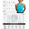RUNNING GIRL Sports Bras for Women High Impact Seamless Ribbed Longline High Neck Workout Crop Tank Tops Padded(A-teal Lagoon)