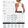 RUNNING GIRL Sports Bras for Women High Impact Seamless Ribbed Longline High Neck Workout Crop Tank Tops Padded(A-white)