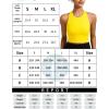 RUNNING GIRL Sports Bras for Women High Impact Seamless Ribbed Longline High Neck Workout Crop Tank Tops Padded(A-yellow)