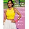 RUNNING GIRL Sports Bras for Women High Impact Seamless Ribbed Longline High Neck Workout Crop Tank Tops Padded(A-yellow)