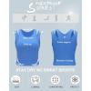 RUNNING GIRL Sports Bras for Women High Impact Seamless Ribbed Longline High Neck Workout Crop Tank Tops Padded(B-bright Blue)