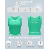 RUNNING GIRL Sports Bras for Women High Impact Seamless Ribbed Longline High Neck Workout Crop Tank Tops Padded(B-bright Green)