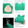 RUNNING GIRL Sports Bras for Women High Impact Seamless Ribbed Longline High Neck Workout Crop Tank Tops Padded(B-bright Green)