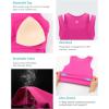 RUNNING GIRL Sports Bras for Women High Impact Seamless Ribbed Longline High Neck Workout Crop Tank Tops Padded(B-hot Pink)