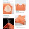 RUNNING GIRL Sports Bras for Women High Impact Seamless Ribbed Longline High Neck Workout Crop Tank Tops Padded(B-light Orange)