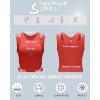 RUNNING GIRL Sports Bras for Women High Impact Seamless Ribbed Longline High Neck Workout Crop Tank Tops Padded(B-red)