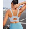 RUNNING GIRL Sports Bras for Women High Support, Adjustable Straps High Impact Molded Cup Sports Bra with Sewn in Pads(Icy Grey)