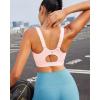 RUNNING GIRL Sports Bras for Women High Support, Adjustable Straps High Impact Molded Cup Sports Bra with Sewn in Pads(Pink)