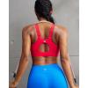 RUNNING GIRL Sports Bras for Women High Support, Adjustable Straps High Impact Molded Cup Sports Bra with Sewn in Pads(Red)