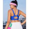 RUNNING GIRL Sports Bras for Women High Support, Adjustable Straps High Impact Molded Cup Sports Bra with Sewn in Pads(Sparkle Blue)
