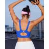 RUNNING GIRL Sports Bras for Women High Support, Adjustable Straps High Impact Molded Cup Sports Bra with Sewn in Pads(Sparkle Blue)