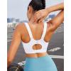 RUNNING GIRL Sports Bras for Women High Support, Adjustable Straps High Impact Molded Cup Sports Bra with Sewn in Pads(White)