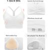 RUNNING GIRL Sports Bras for Women High Support, Adjustable Straps Hook Back Sports Bras for Women with Sewn in Pads(1white)