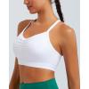 RUNNING GIRL Sports Bras for Women High Support, Adjustable Straps Hook Back Sports Bras for Women with Sewn in Pads(1white)