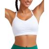RUNNING GIRL Sports Bras for Women High Support, Adjustable Straps Hook Back Sports Bras for Women with Sewn in Pads(1white)