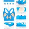 RUNNING GIRL Sports Bras for Women High Support, Adjustable Straps Hook Back Sports Bras for Women with Sewn in Pads(Bright Blue)