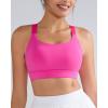 RUNNING GIRL Sports Bras for Women High Support, Adjustable Straps Hook Back Sports Bras for Women with Sewn in Pads(Hot Pink)