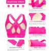 RUNNING GIRL Sports Bras for Women High Support, Adjustable Straps Hook Back Sports Bras for Women with Sewn in Pads(Hot Pink)