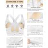 RUNNING GIRL Sports Bras for Women High Support, Adjustable Straps Hook Back Sports Bras for Women with Sewn in Pads(White)