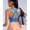 RUNNING GIRL Sports Bras for Women High Support Molded Cup High Impact Sports Bras with Sewn in Pads Racerback Running Bra(Azure Blue)