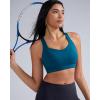 RUNNING GIRL Sports Bras for Women High Support Molded Cup High Impact Sports Bras with Sewn in Pads Racerback Running Bra(Dark Blue)