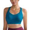 RUNNING GIRL Sports Bras for Women High Support Molded Cup High Impact Sports Bras with Sewn in Pads Racerback Running Bra(Dark Blue)