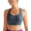 RUNNING GIRL Sports Bras for Women High Support Molded Cup High Impact Sports Bras with Sewn in Pads Racerback Running Bra(Deep Grey)